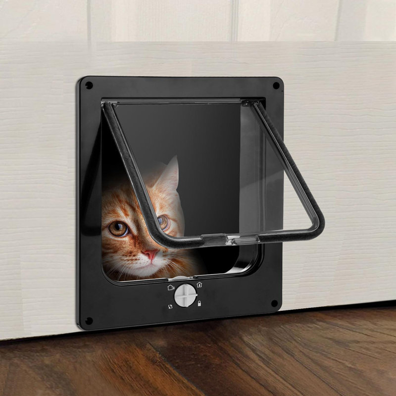 Ancheer 4 Way Lockable Door Mount Pet Door For Cat Wayfair.ca